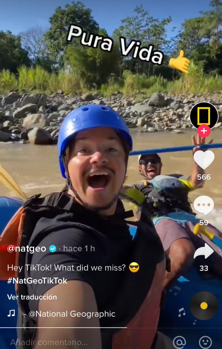 National Geographic abre cuenta de Tik Tok y su primer video es de Costa Rica (VIDEO)